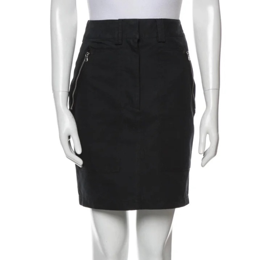 ADAM by Adam Lippes‎ twill mini Skirt in black exposed zipper pockets high waist